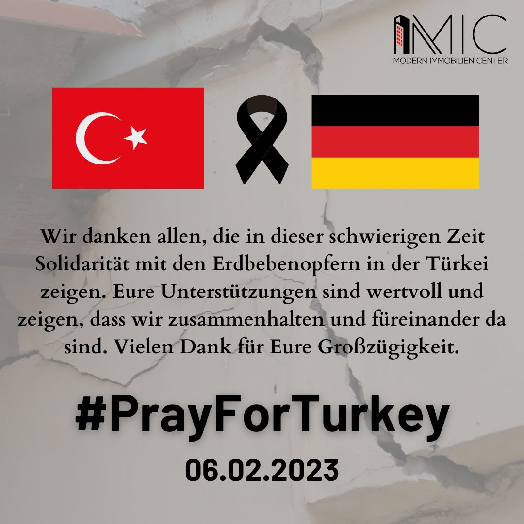 Wir danken allen, die in dieser schwierigen zeit Solidarität mit den Erdbebenopfern in der Türkei zeigen. Eure Unterstützungen sind wertvoll und zeigen, dass wir zusammenhalten und füreinander da sind. Vielen Dank für Eure Großzügigkeit.